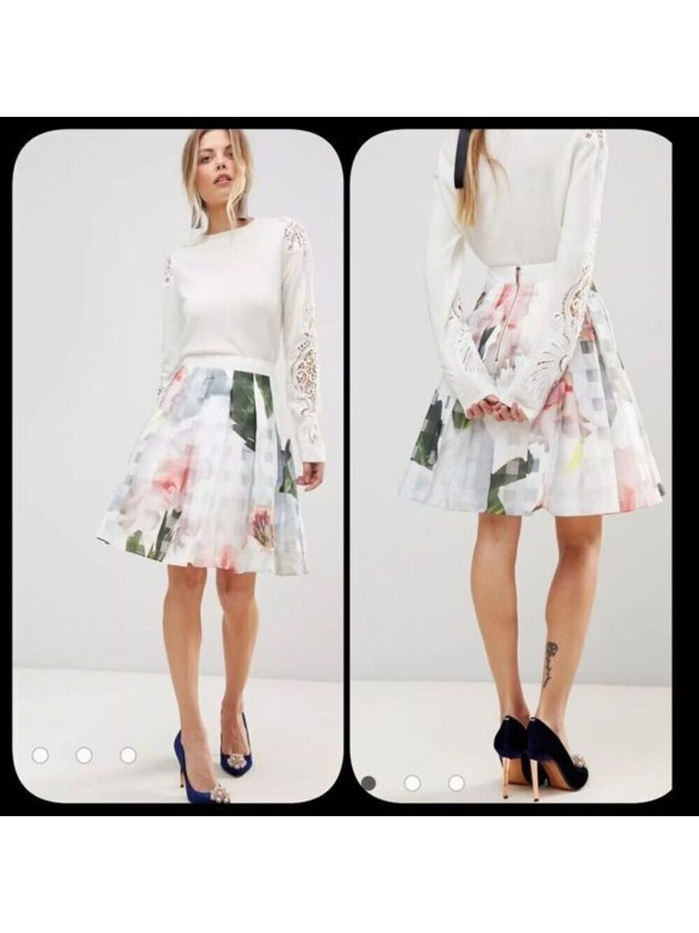 Ted Baker Vanta Full Skirt in Chatsworth Burnout